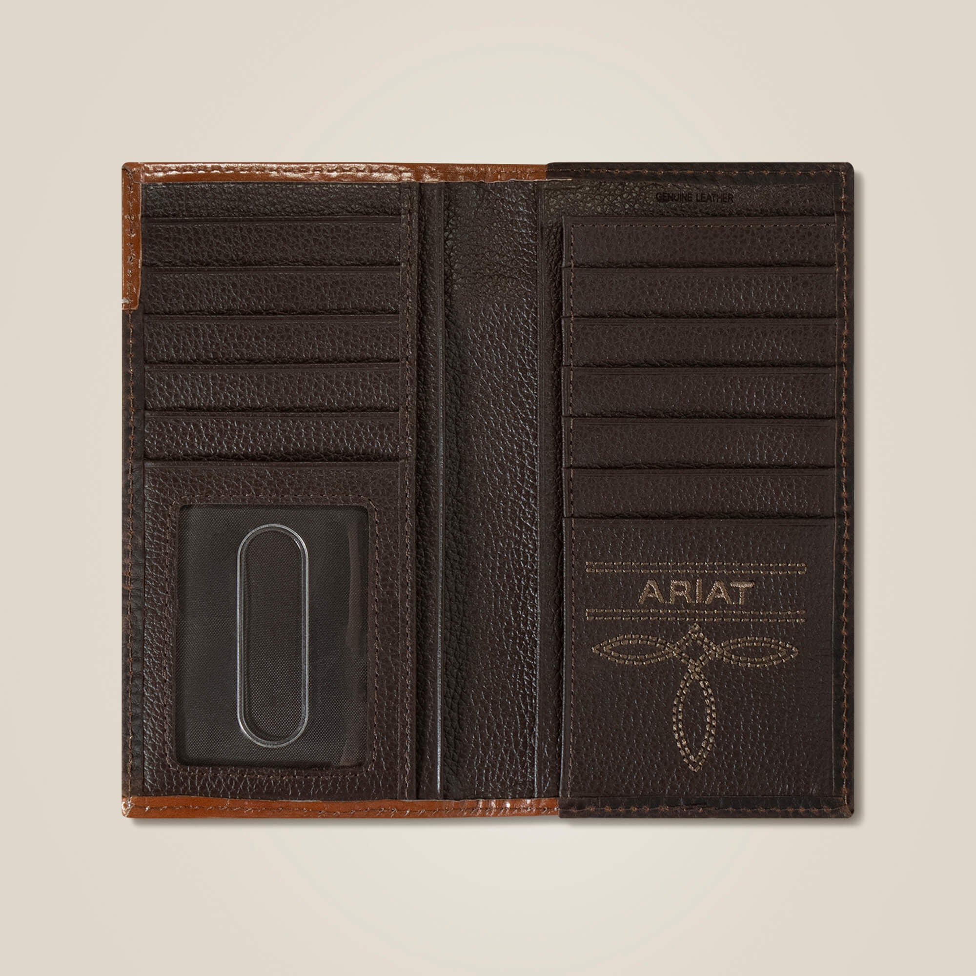 Braided Trim Rodeo Wallet Men - BROWN