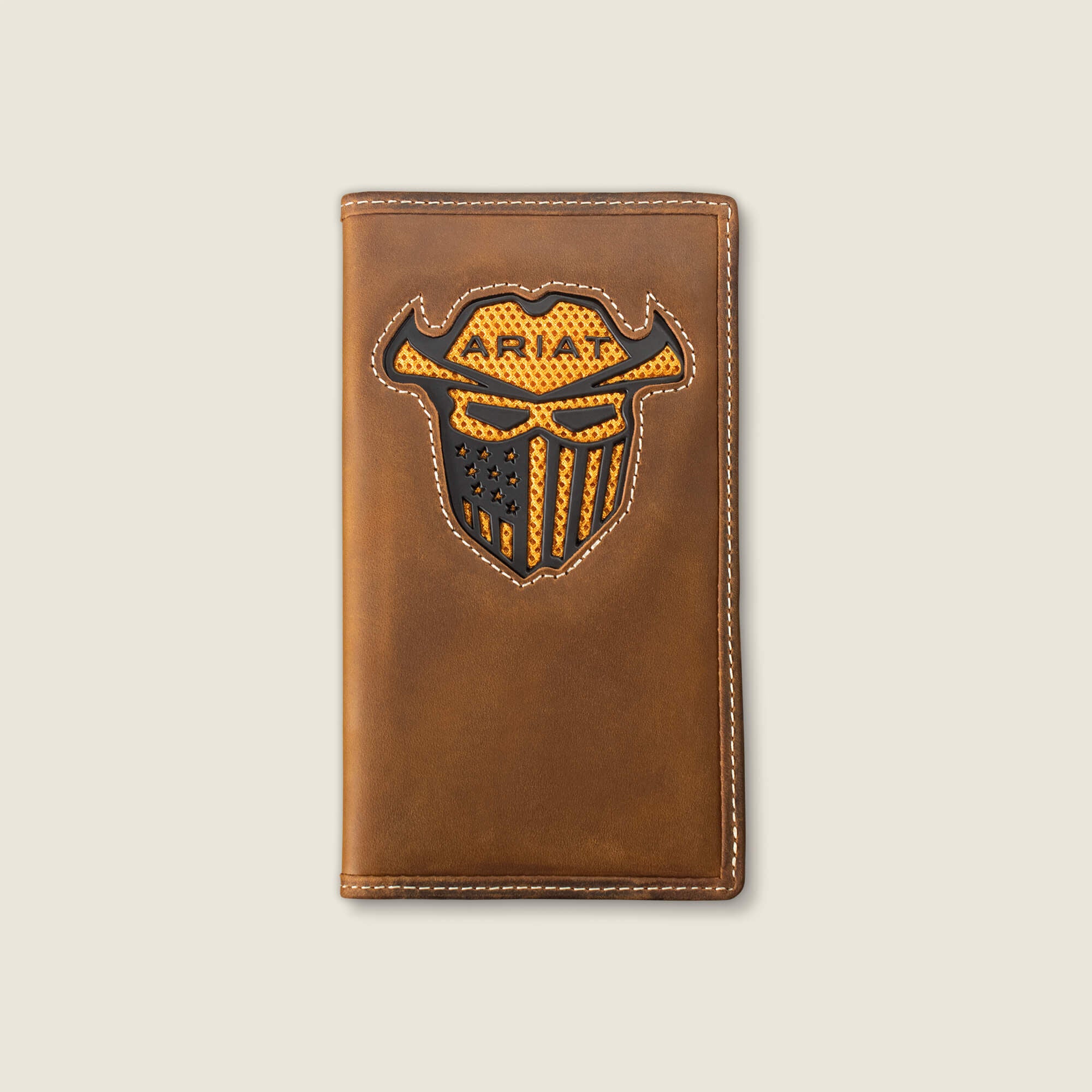 Work Roughneck Label Canvas Trifold Wallet Men - BROWN