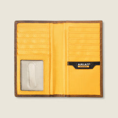 Work Roughneck Label Canvas Trifold Wallet Men - BROWN