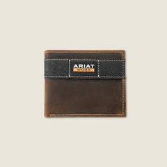 Work Canvas Bifold Wallet Men - BROWN