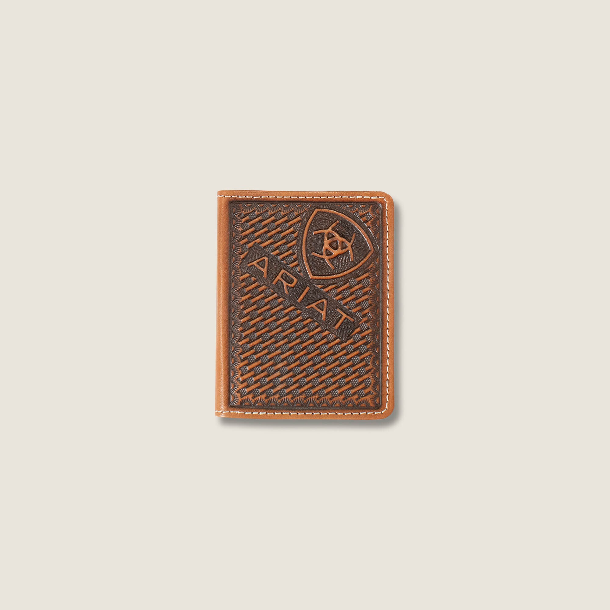 Weaved Bifold Wallet Men - BROWN