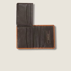 Weaved Bifold Wallet Men - BROWN