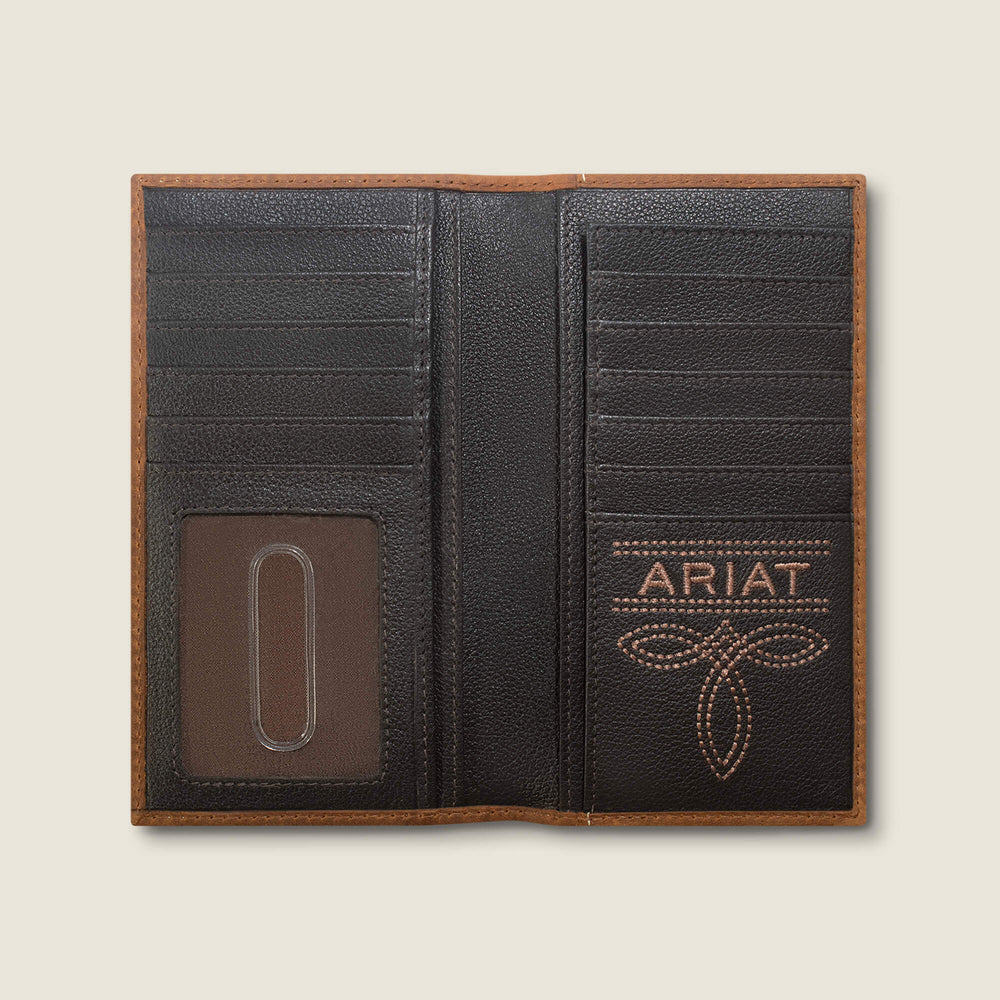 Ariat Logo Print Rodeo Wallet Men - BROWN