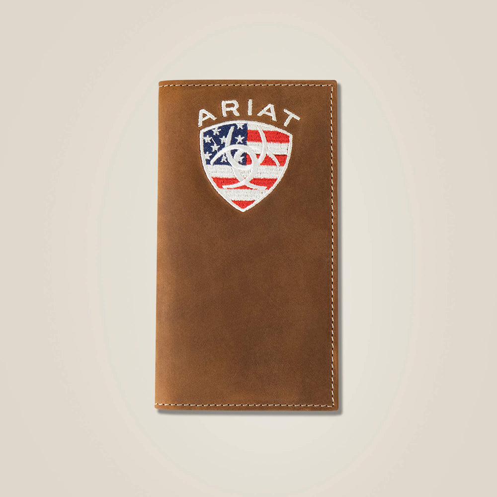 Flag Shield Rodeo Wallet Men - BROWN