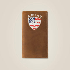 Flag Shield Rodeo Wallet Men - BROWN