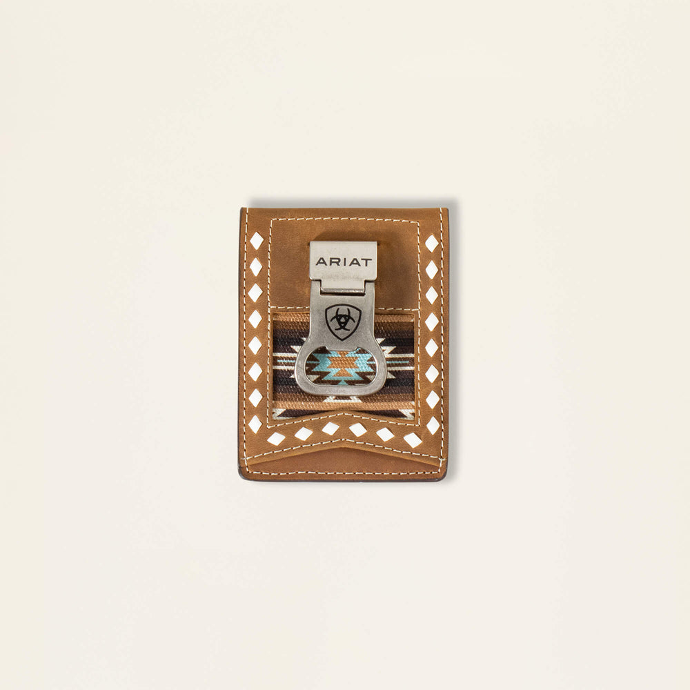 Southwest Diamond Money Clip Men - BROWN