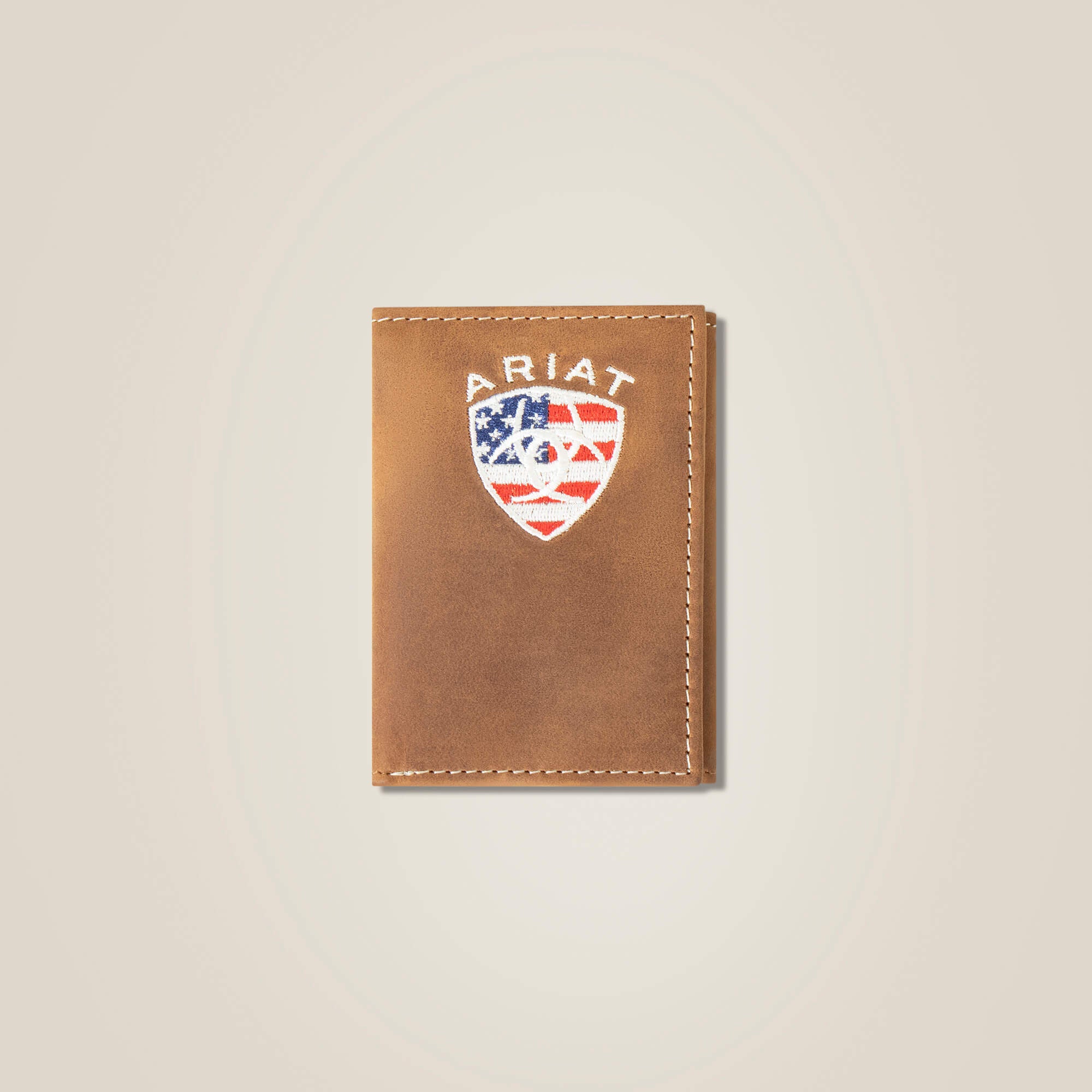 Flag Shield Trifold Wallet Men - BROWN