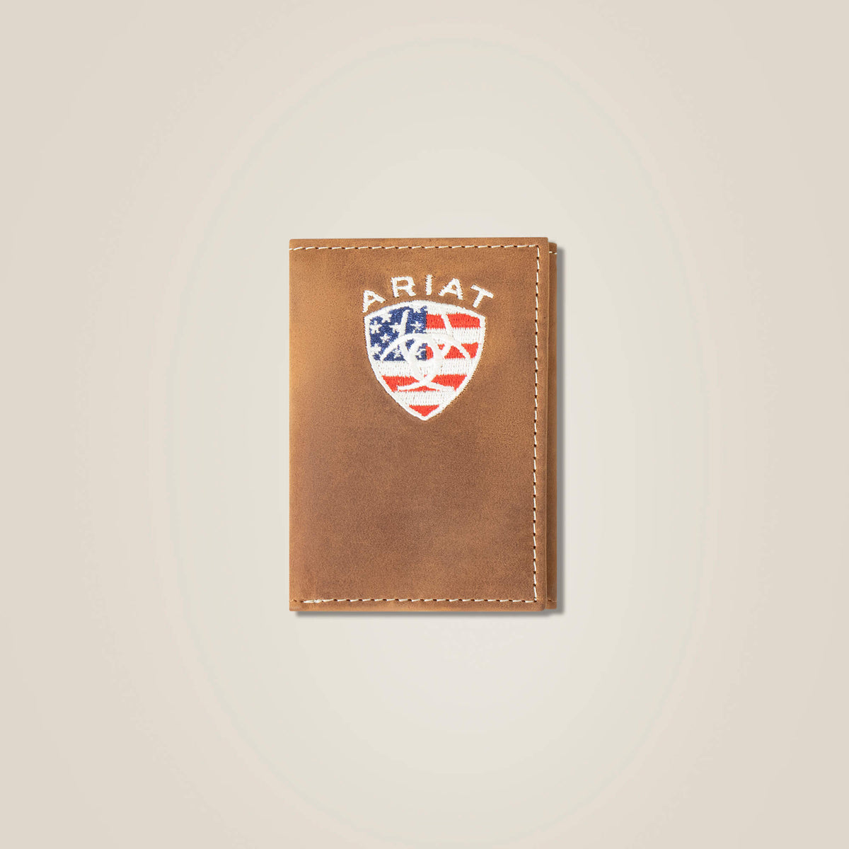 Flag Shield Trifold Wallet Men - BROWN