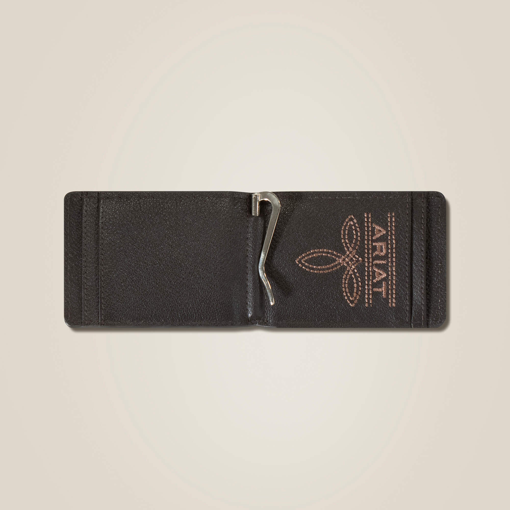 Flag Shield Clip Wallet Men - BROWN