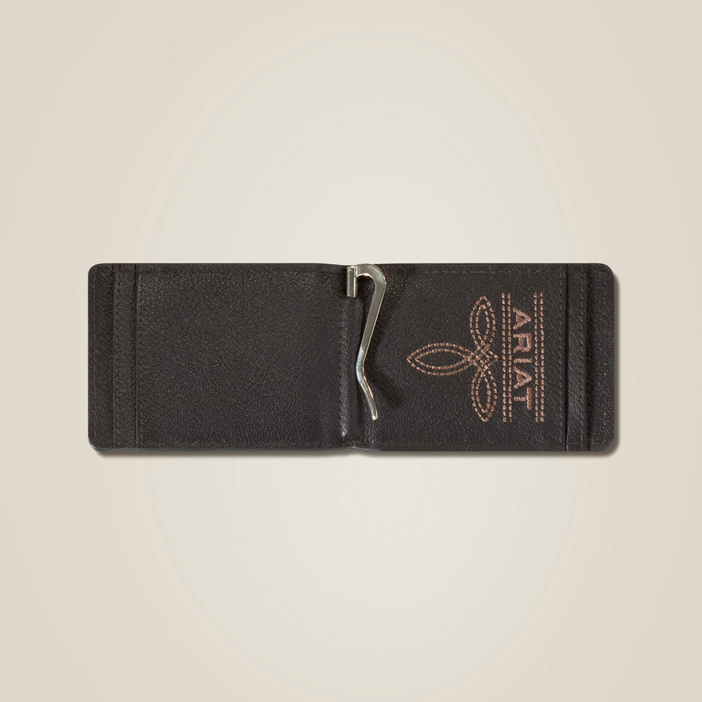 Flag Shield Clip Wallet Men - BROWN