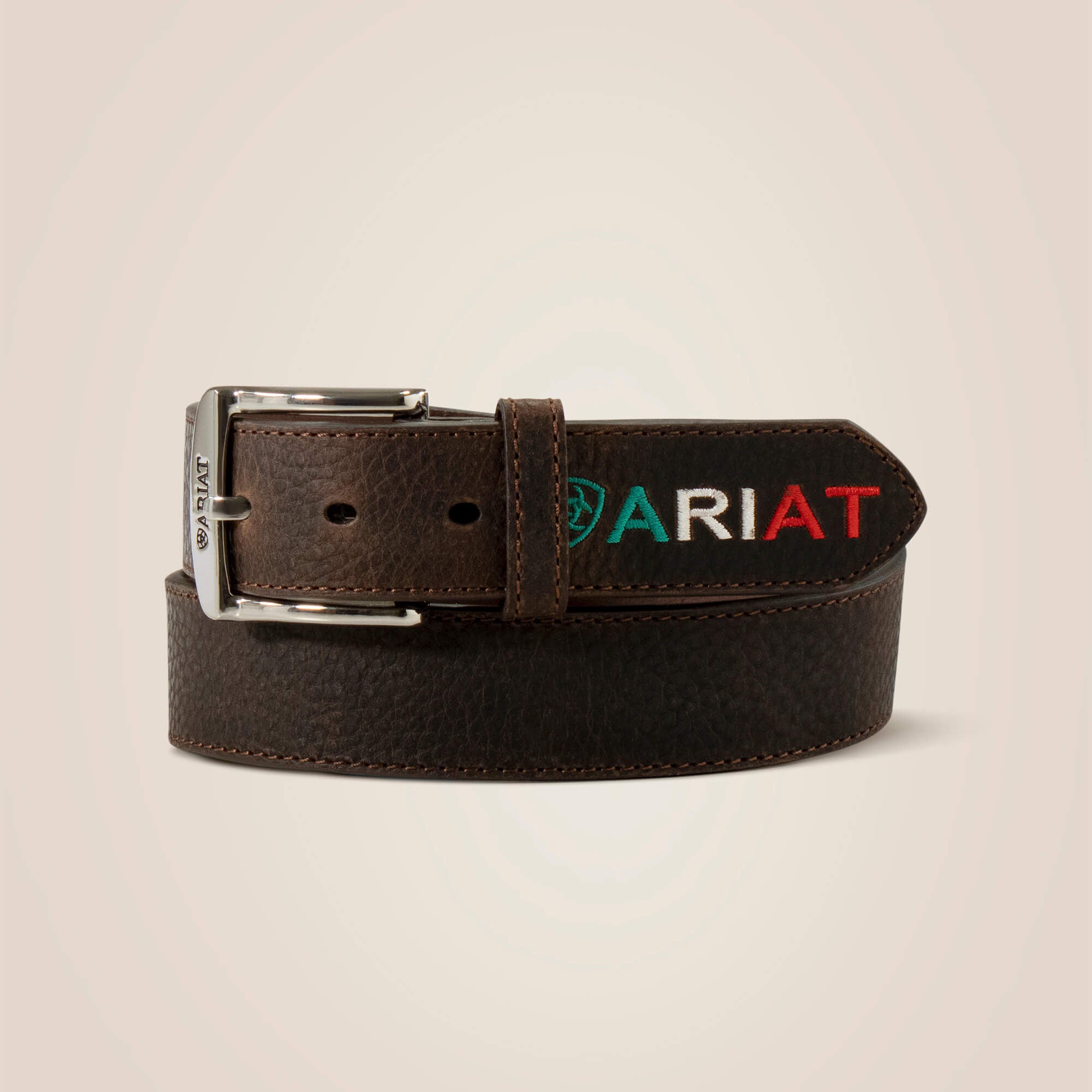Mexico embossed logo belt Men - BROWN