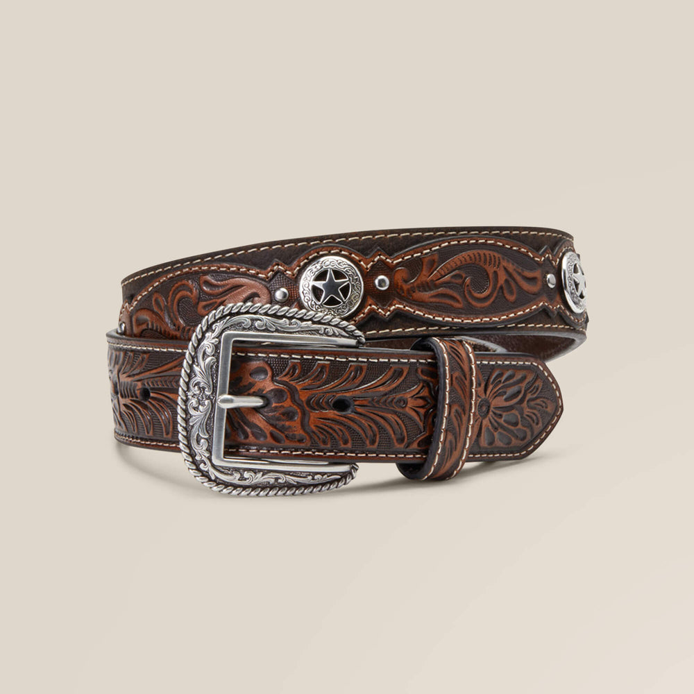 Western Star Medallion Belt Men - BROWN