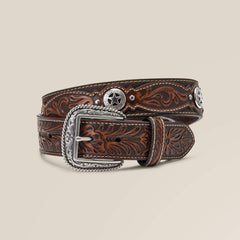 Western Star Medallion Belt Men - BROWN