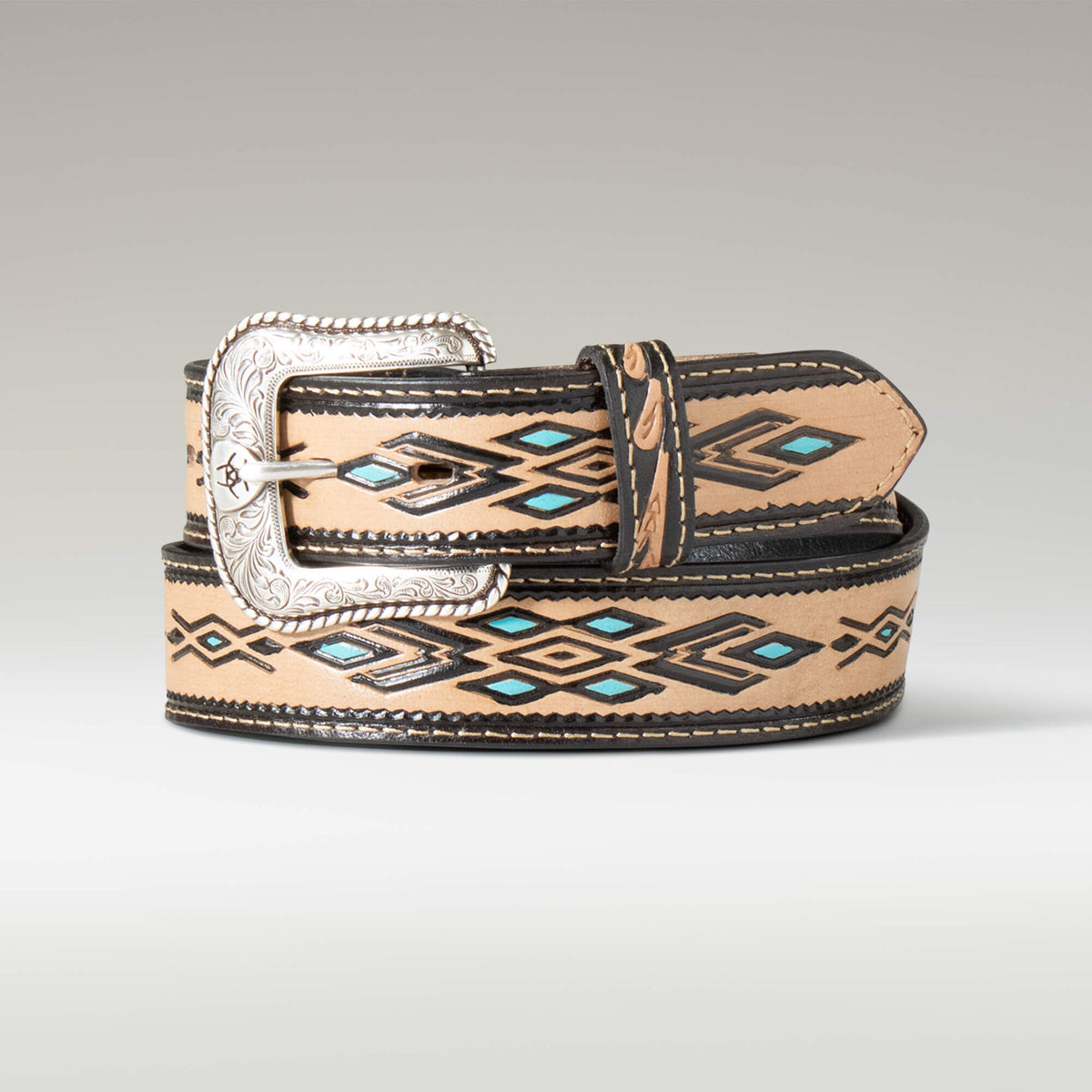 Hand Painted Belt Men - BROWN