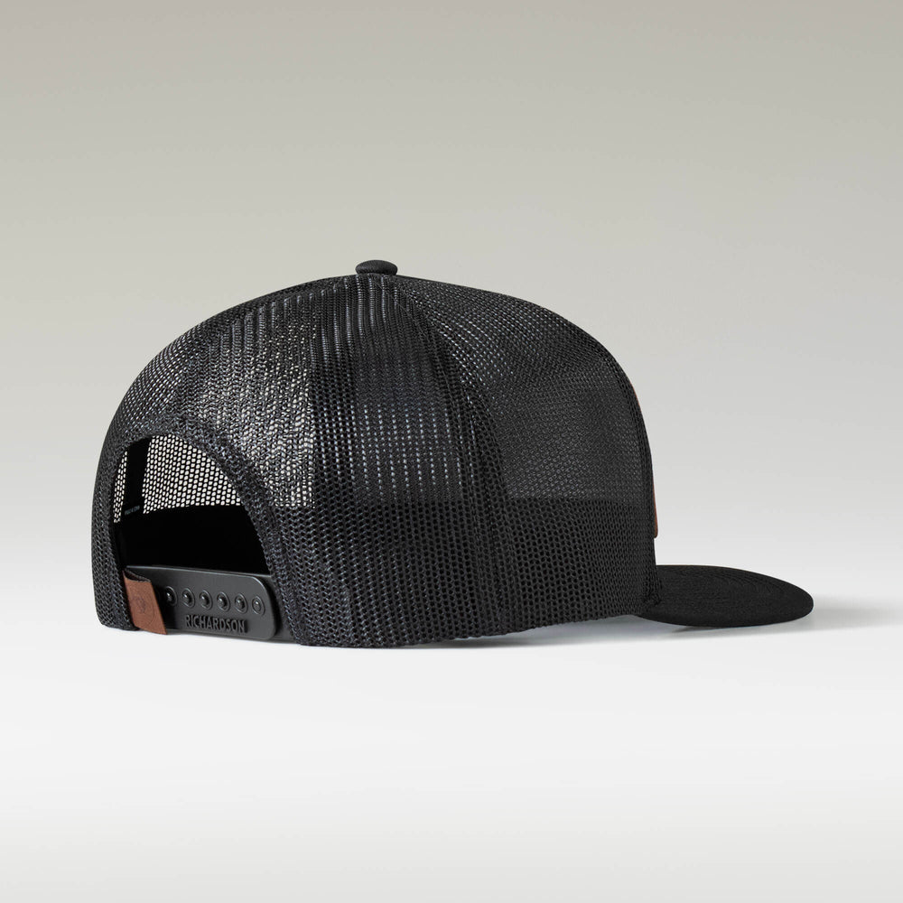Leather Flag Patch Cap Men - BLACK