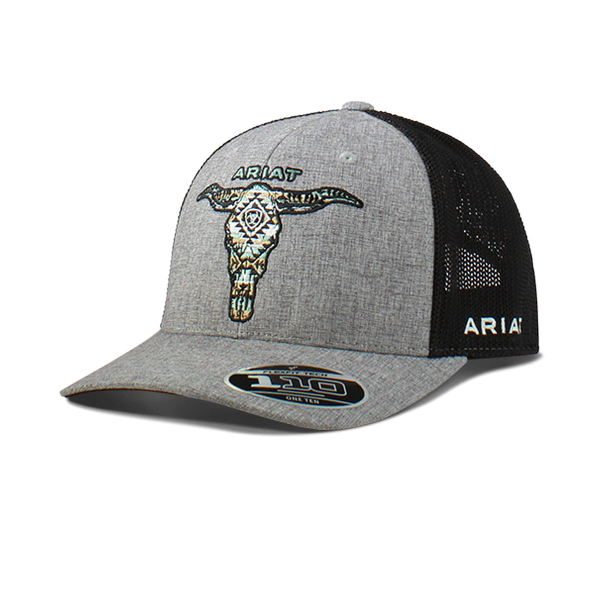 Southwest Embroidered Skull Cap Men - SILVER