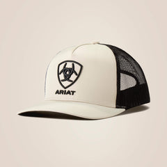 Black Logo Patch Cap Men - WHITE