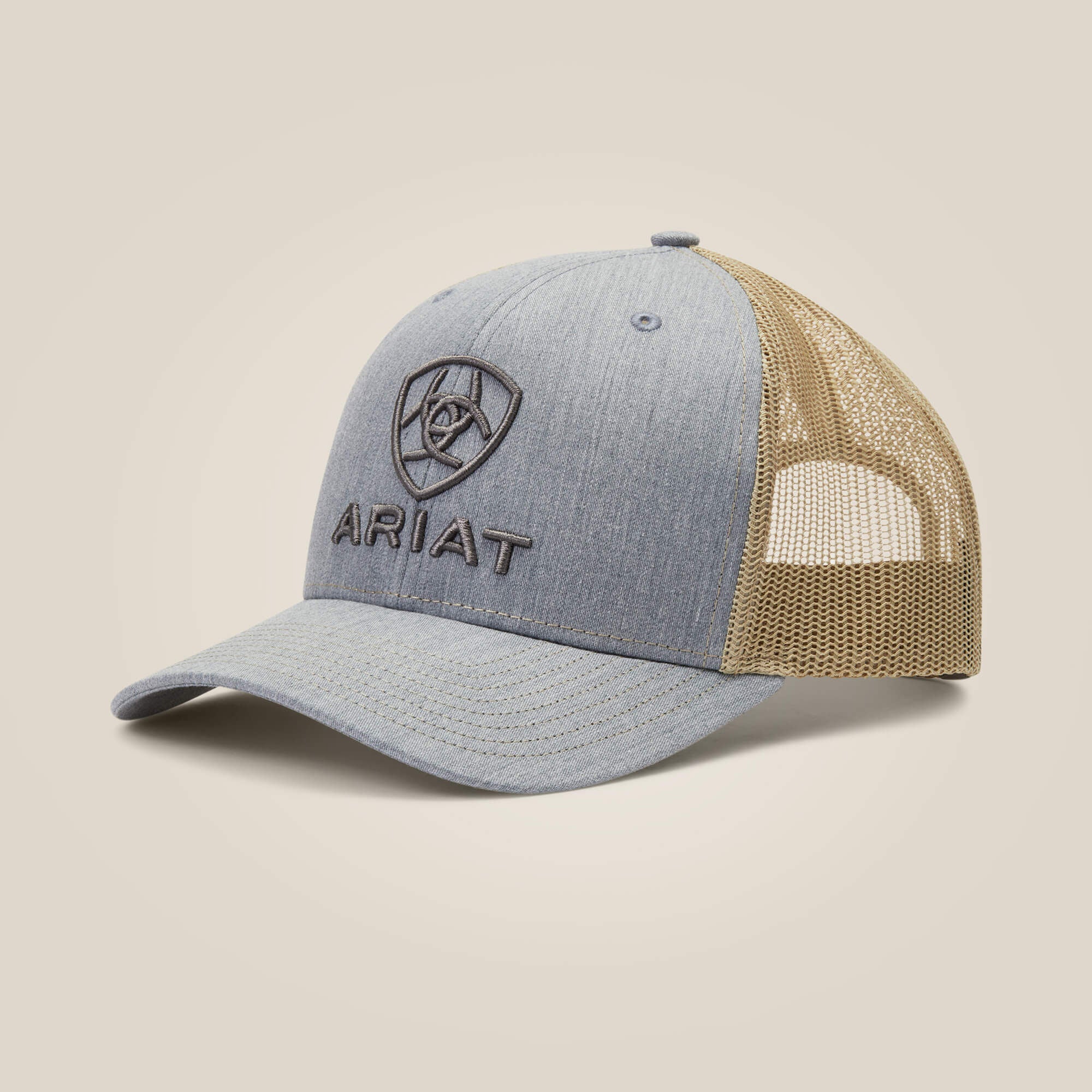 Stacked Logo Cap Men - GREY/TAN