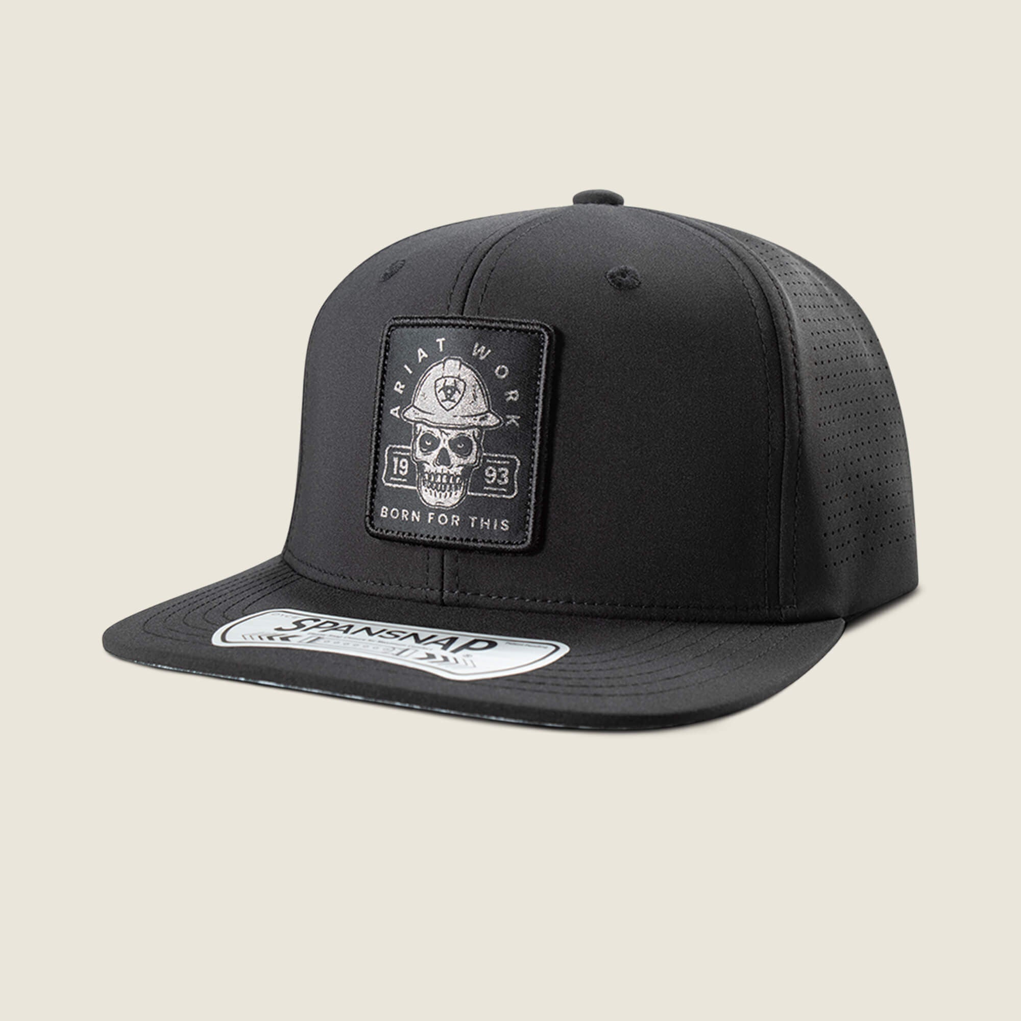 Work Roughneck Reflective Patch Snapback Cap Men - BLACK