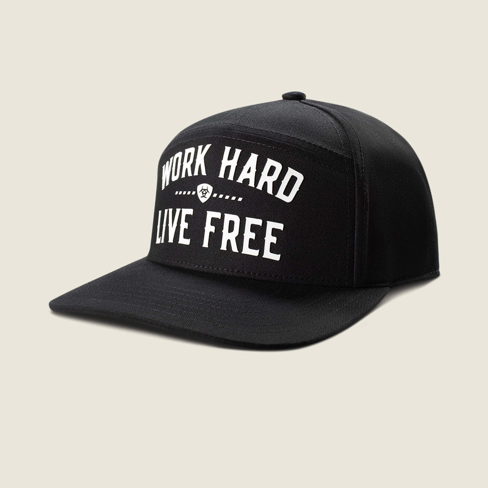 Work Hard Live Free Cap Men - BLACK