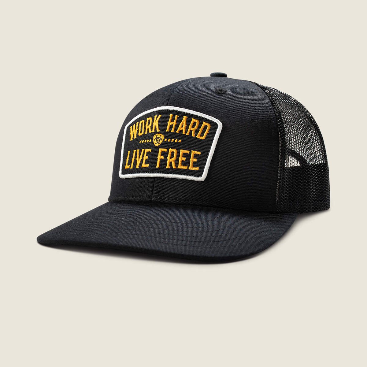 Work Hard Live Free Patch Snapback Cap Men - BLACK