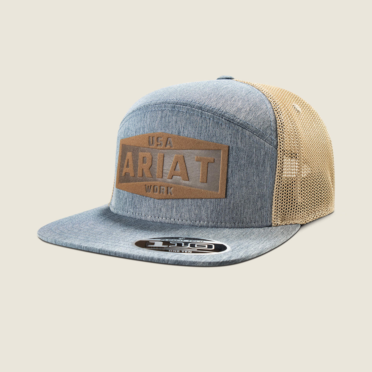 Ariat Work Leather Badge Snapback Cap Men - BLUE
