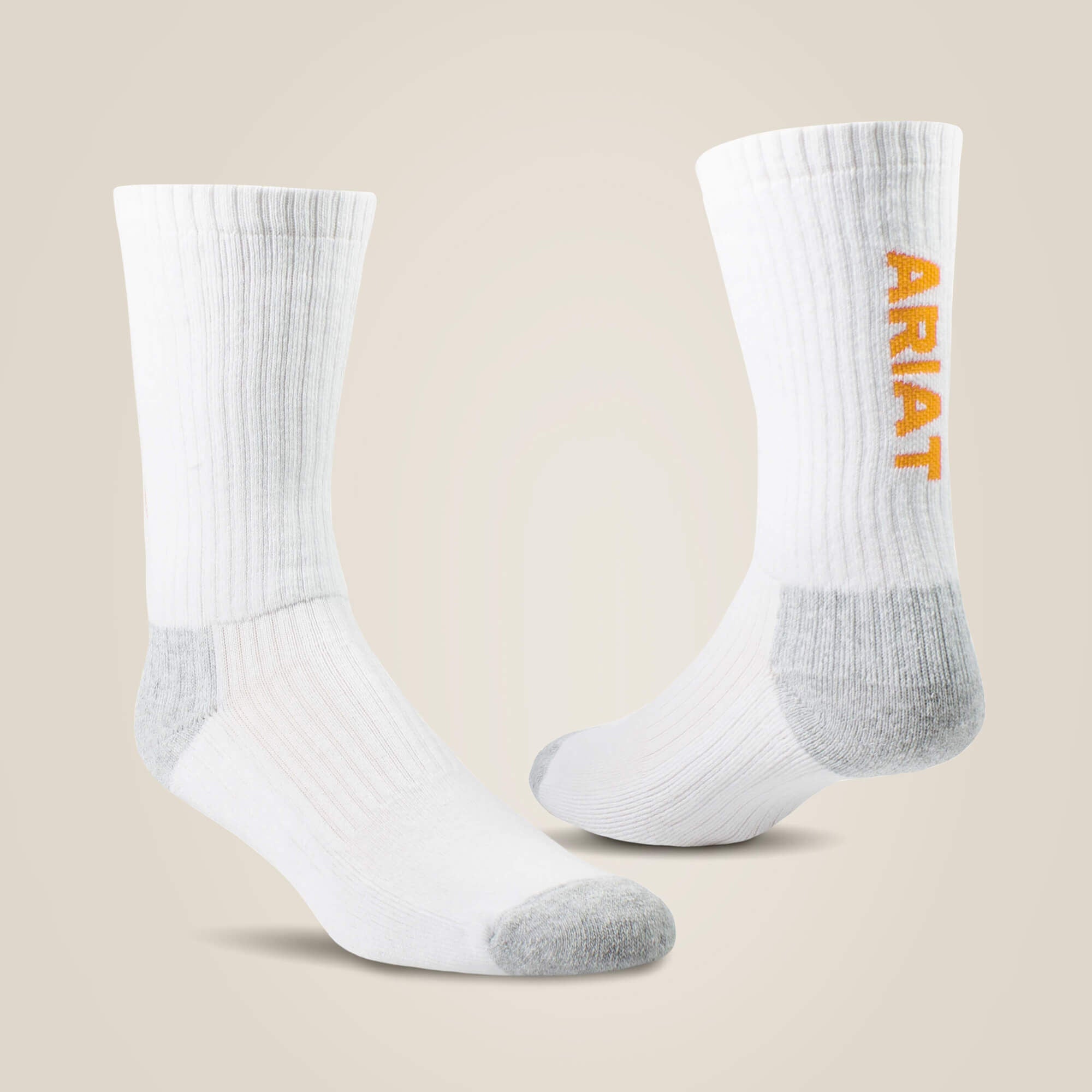 Premium Ringspun Cotton Crew Work Sock 3 Pair Pack Men / Women - WHITE