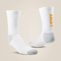 Premium Ringspun Cotton Crew Work Sock 3 Pair Pack Men / Women - WHITE