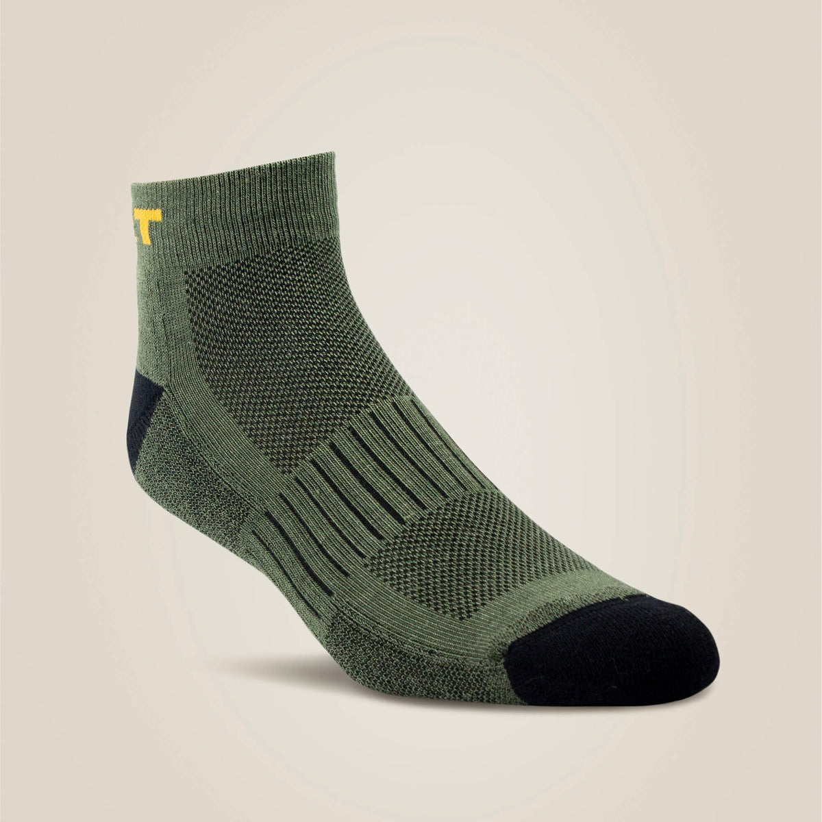 High Performance Quarter Crew Tek Work Sock 3 Pair Pack Men / Women - OLIVE