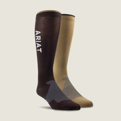 AriatTEK Essential Performance Sock 2 Pair Multi Color Pack Men / Women - MULTI BROWN