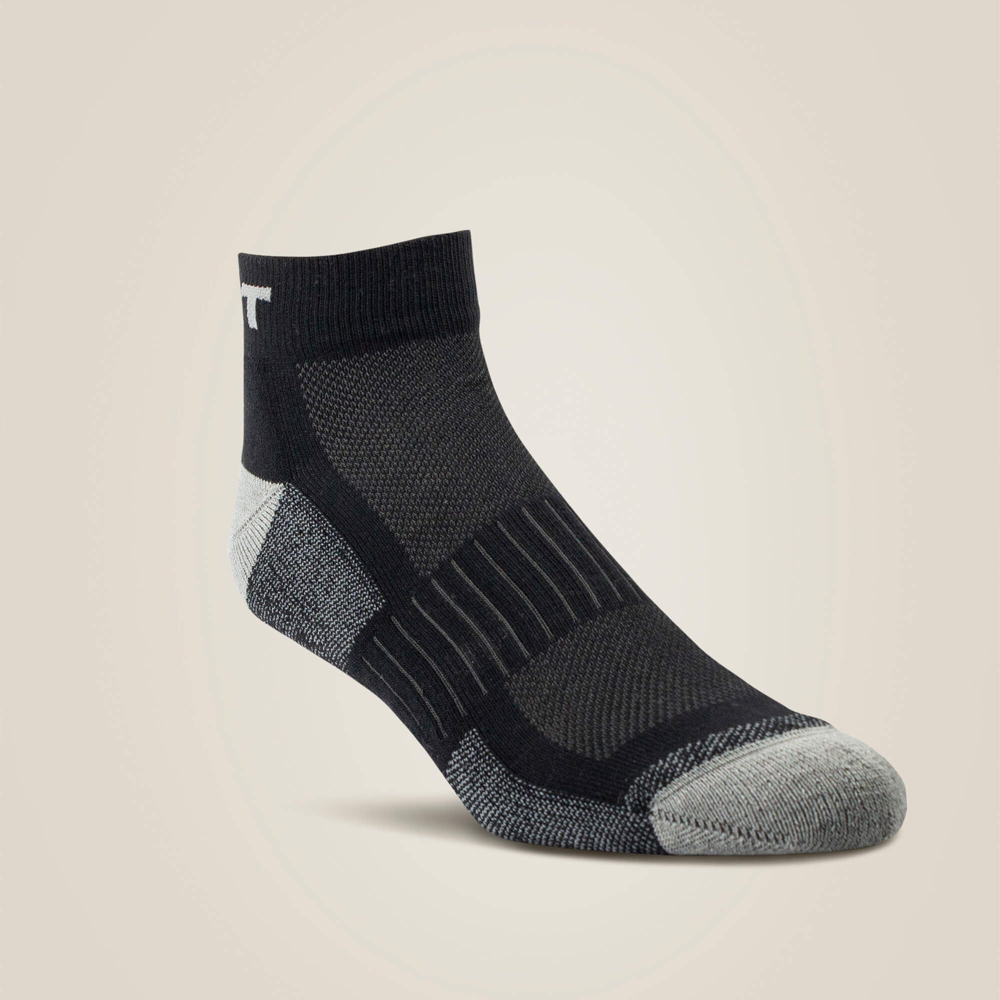 High Performance Quarter Crew Tek Work Sock 3 Pair Pack Men / Women - BLACK