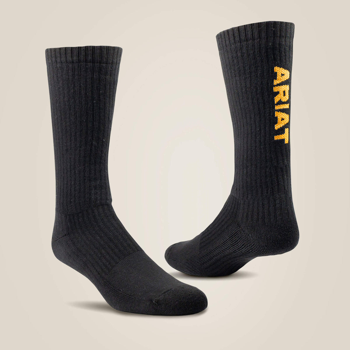 Premium Ringspun Cotton Mid Calf Work Sock 3 Pair Pack Men / Women - BLACK