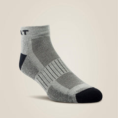 High Performance Quarter Crew Tek Work Sock 3 Pair Pack Men / Women - GREY