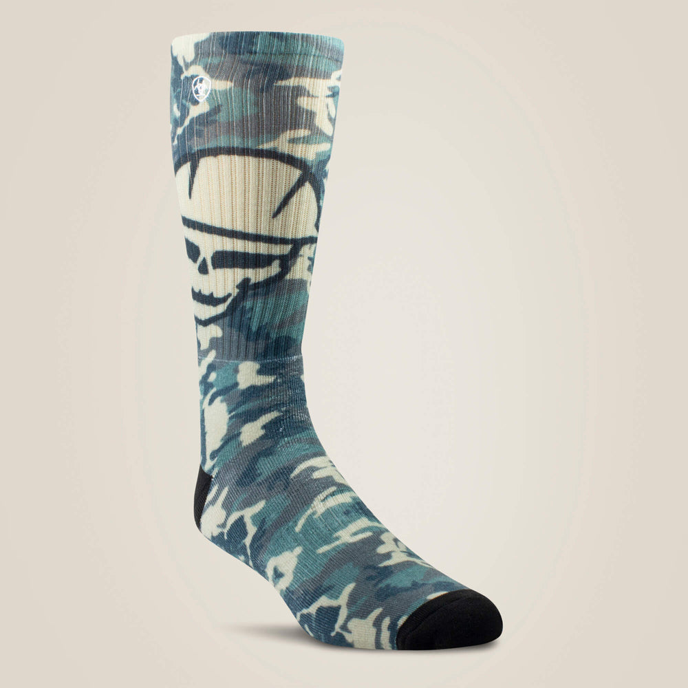 Roughneck Graphic Crew Work Sock 2 Pair Multi Color Pack Men / Women - GREY/GREEN