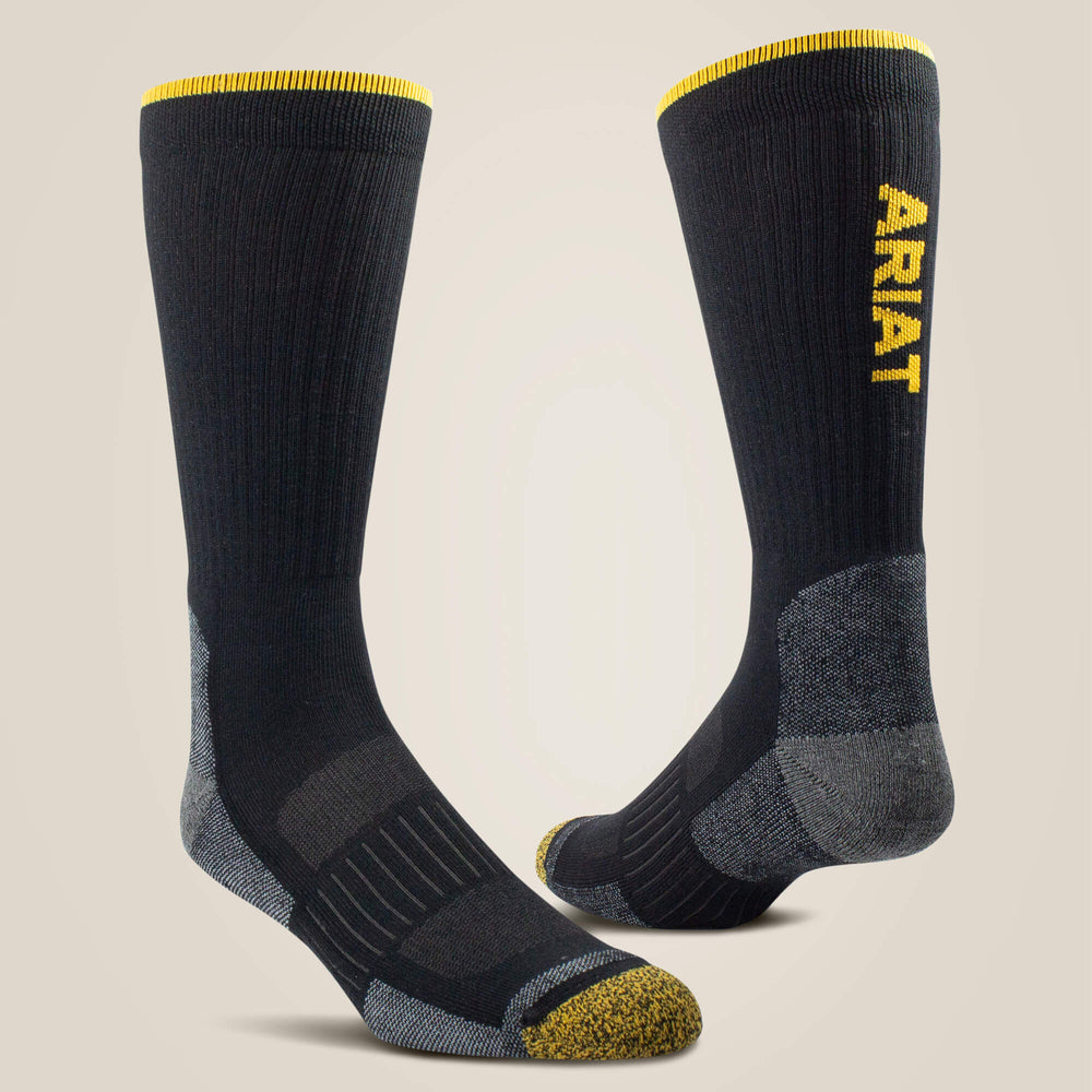 High Performance Tek Work Sock 2 Pair Pack Men / Women - BLACK