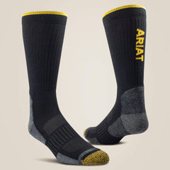 High Performance Tek Work Sock 2 Pair Pack Men / Women - BLACK