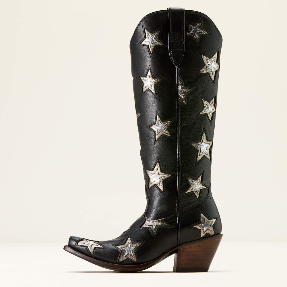 Casanova Star X Toe Western Boot Women - INKWELL BLACK