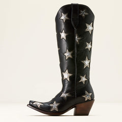 Casanova Star X Toe Western Boot Women - INKWELL BLACK
