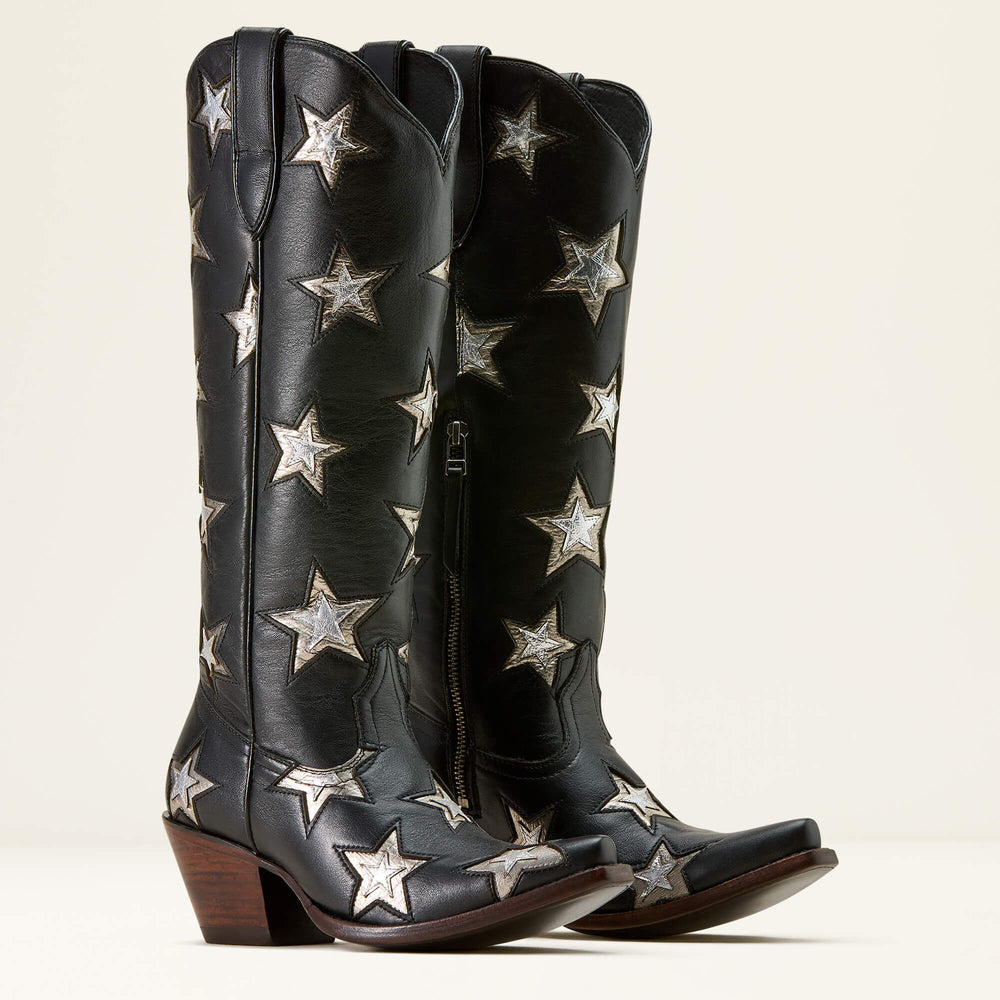 Casanova Star X Toe Western Boot Women - INKWELL BLACK