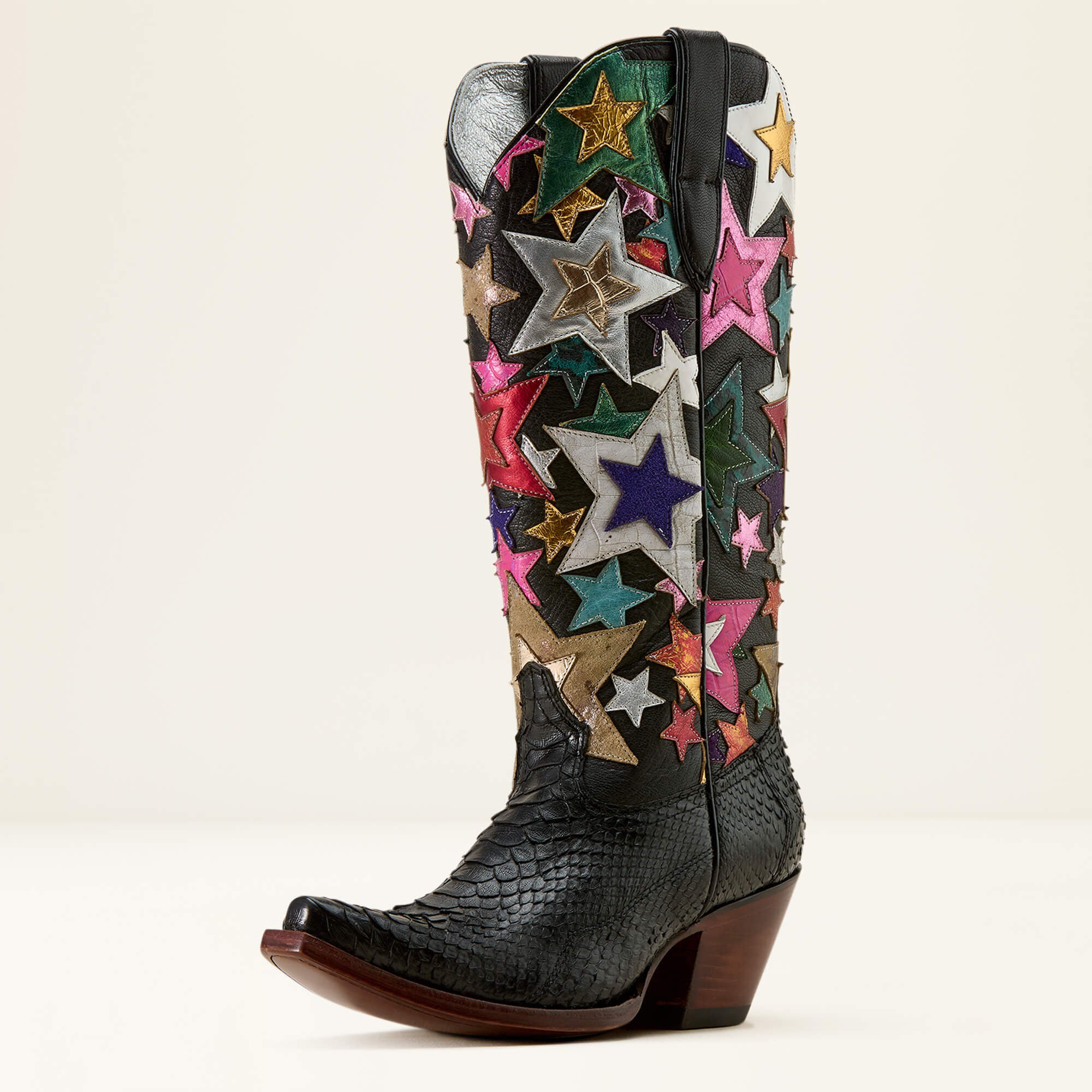 Amora Star X Toe Western Boot Women - BLACK PYTHON/MIDNIGHT