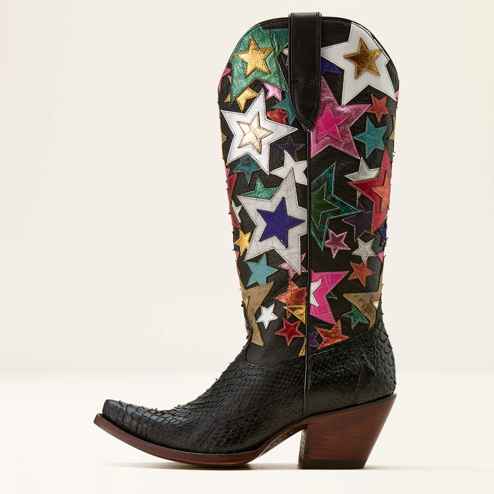 Amora Star X Toe Western Boot Women - BLACK PYTHON/MIDNIGHT