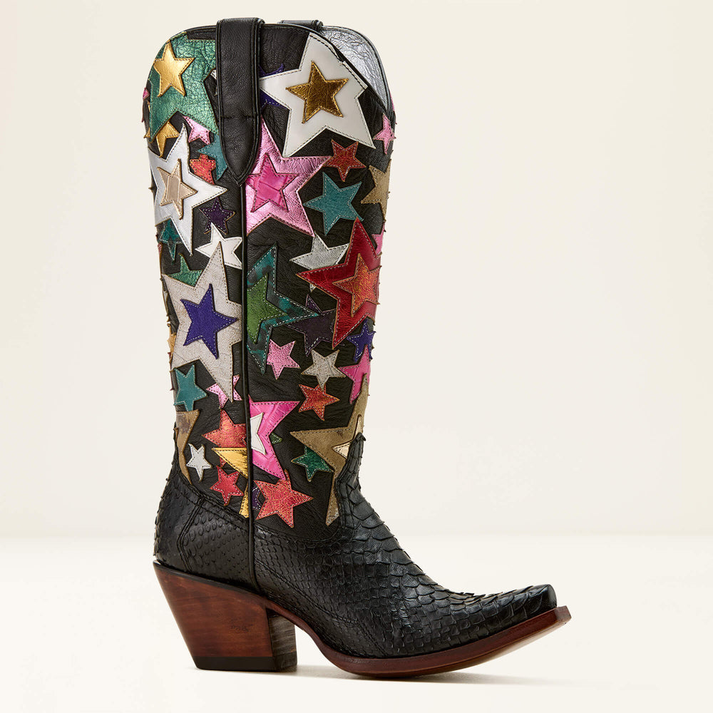Amora Star X Toe Western Boot Women - BLACK PYTHON/MIDNIGHT