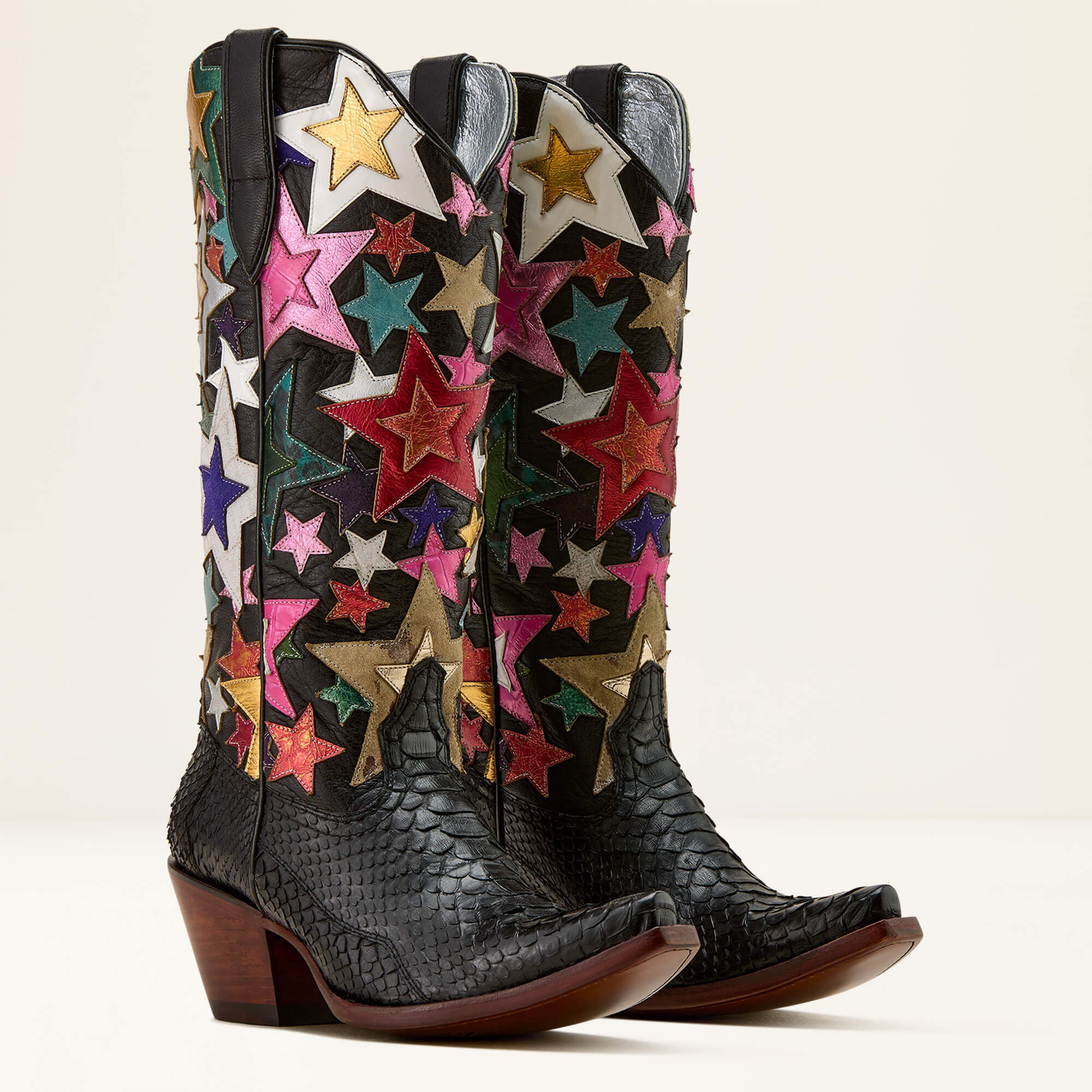 Amora Star X Toe Western Boot Women - BLACK PYTHON/MIDNIGHT