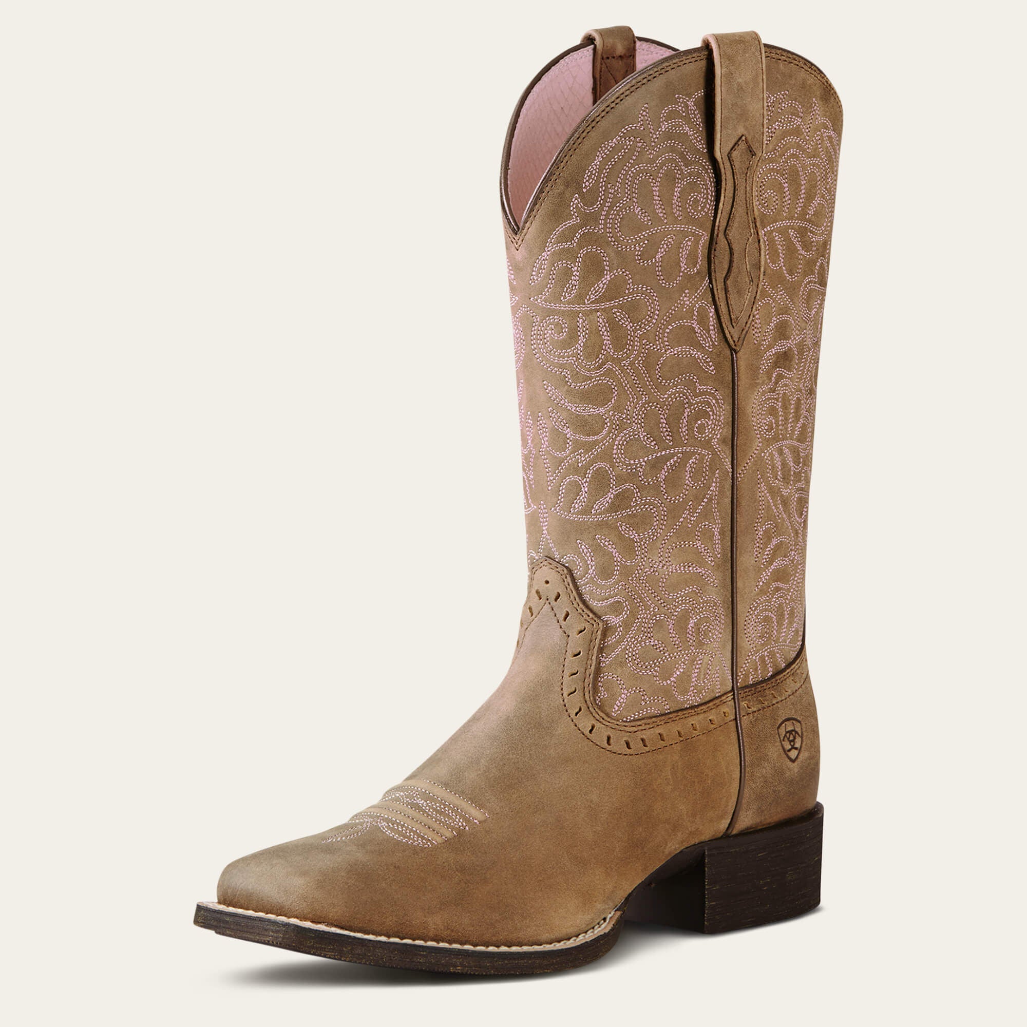 Round Up Remuda Wide Square Toe Western Boot Women - BROWN BOMBER