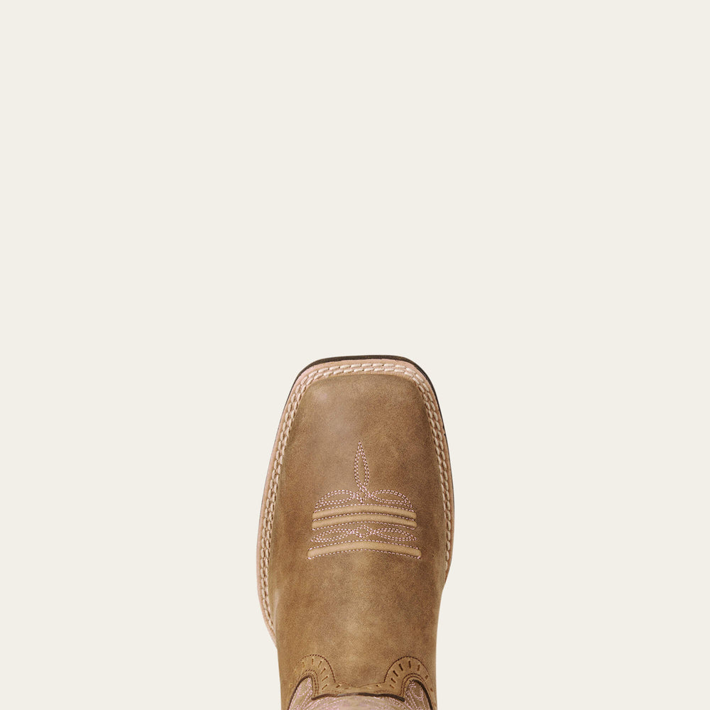 Round Up Remuda Wide Square Toe Western Boot Women - BROWN BOMBER