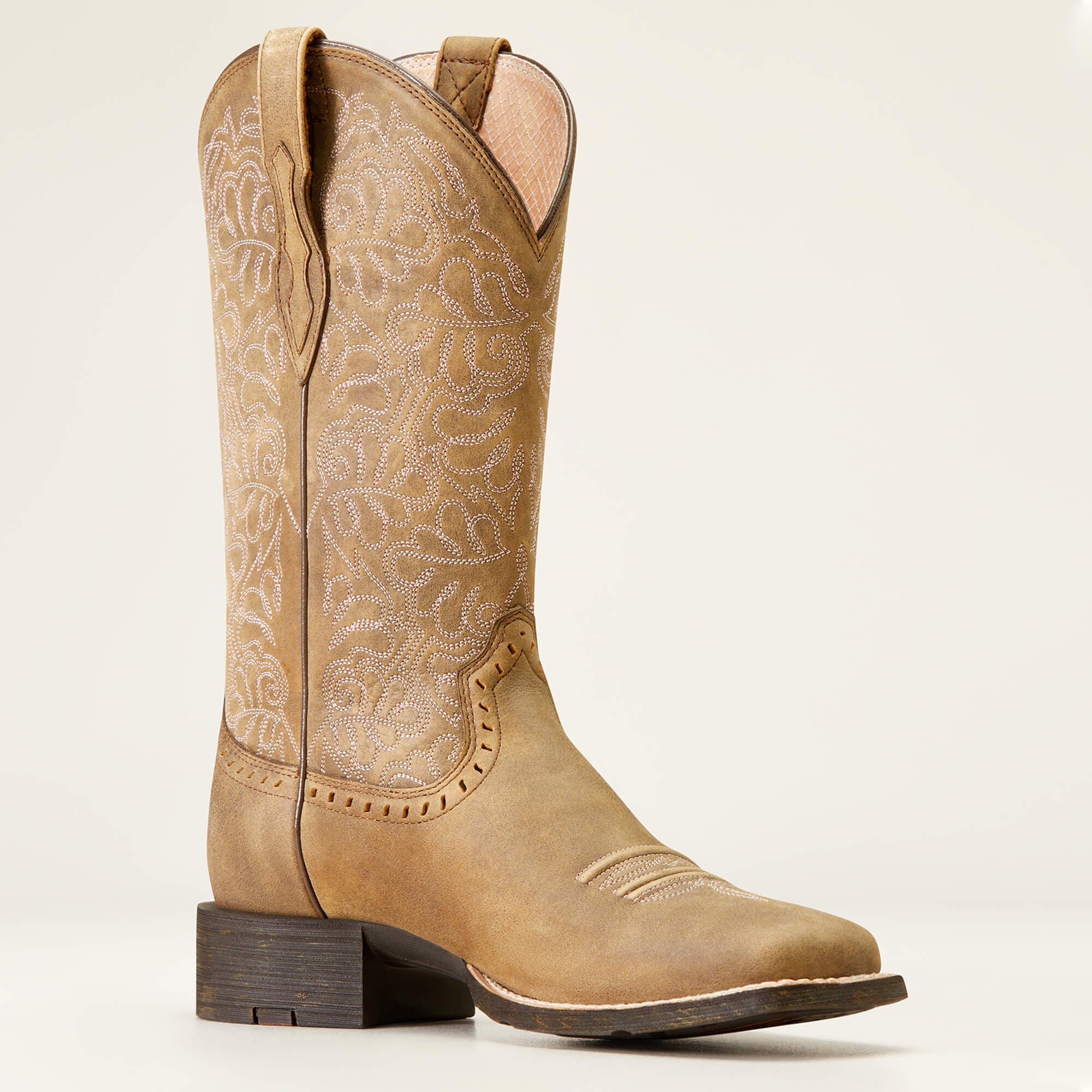 Round Up Remuda Wide Square Toe Western Boot Women - BROWN BOMBER