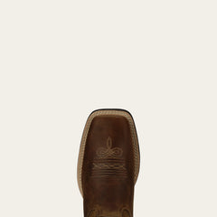 Round Up Wide Square Toe Western Boot Women - POWDER BROWN