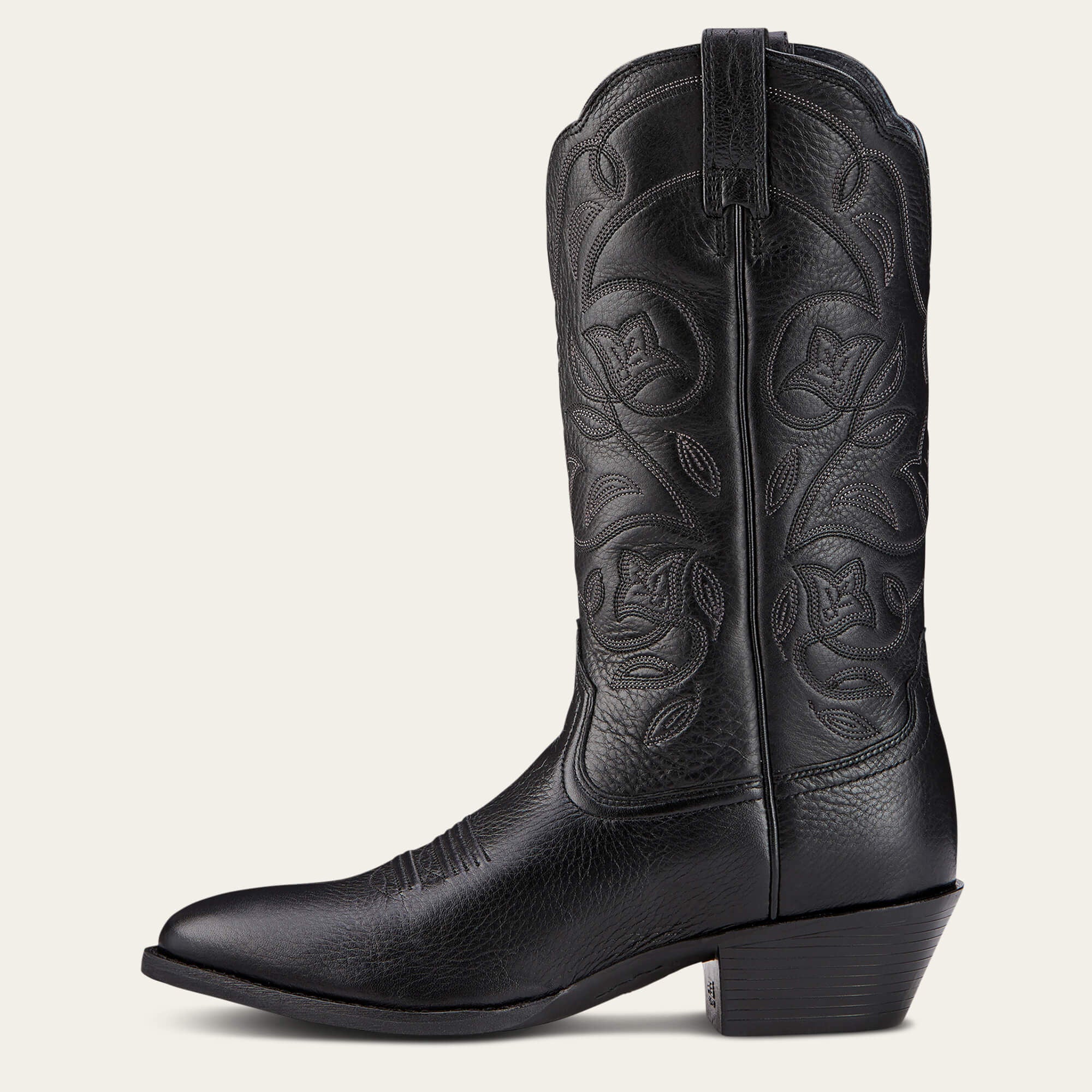 Heritage R Toe Western Boot Women - BLACK DEERTAN