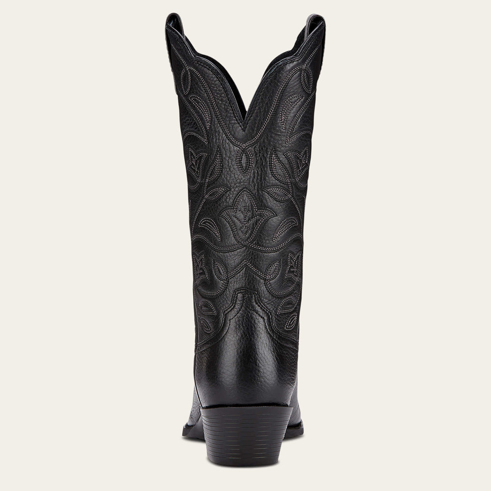 Heritage R Toe Western Boot Women - BLACK DEERTAN