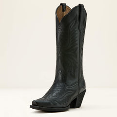 Round Up Collins D Toe Western Boot Women - SUPPLE BLACK